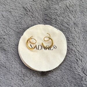 Nadare Double Gold Hoop Earrings